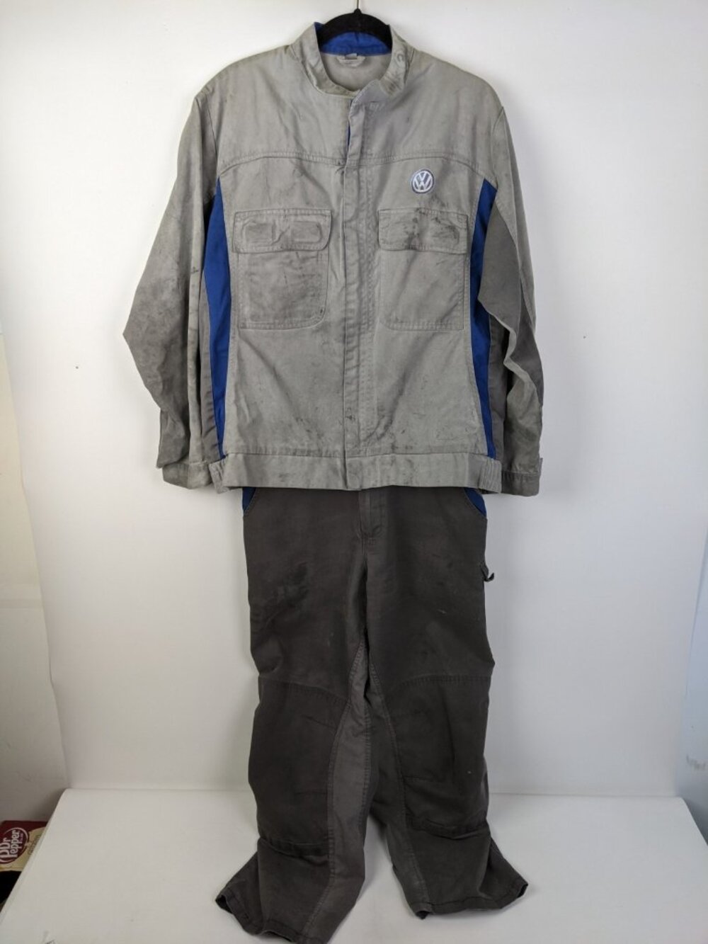 Vintage VW Volkswagen Mechanic Jacket & Overalls Size 50 Black Gray Brigear Mens